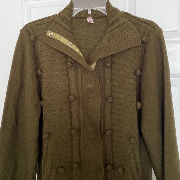 Zephyr forest green cardigan XL - Picture 2 of 5